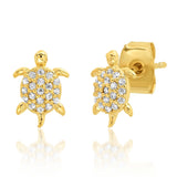 TAI JEWELRY Earrings Pave CZ Turtle Studs
