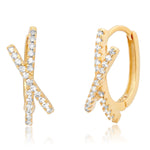 TAI JEWELRY | Pave CZ X Huggies | Earrings |