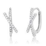 TAI JEWELRY | Pave CZ X Huggies | Earrings |