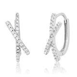TAI JEWELRY | Pave CZ X Huggies | Earrings |