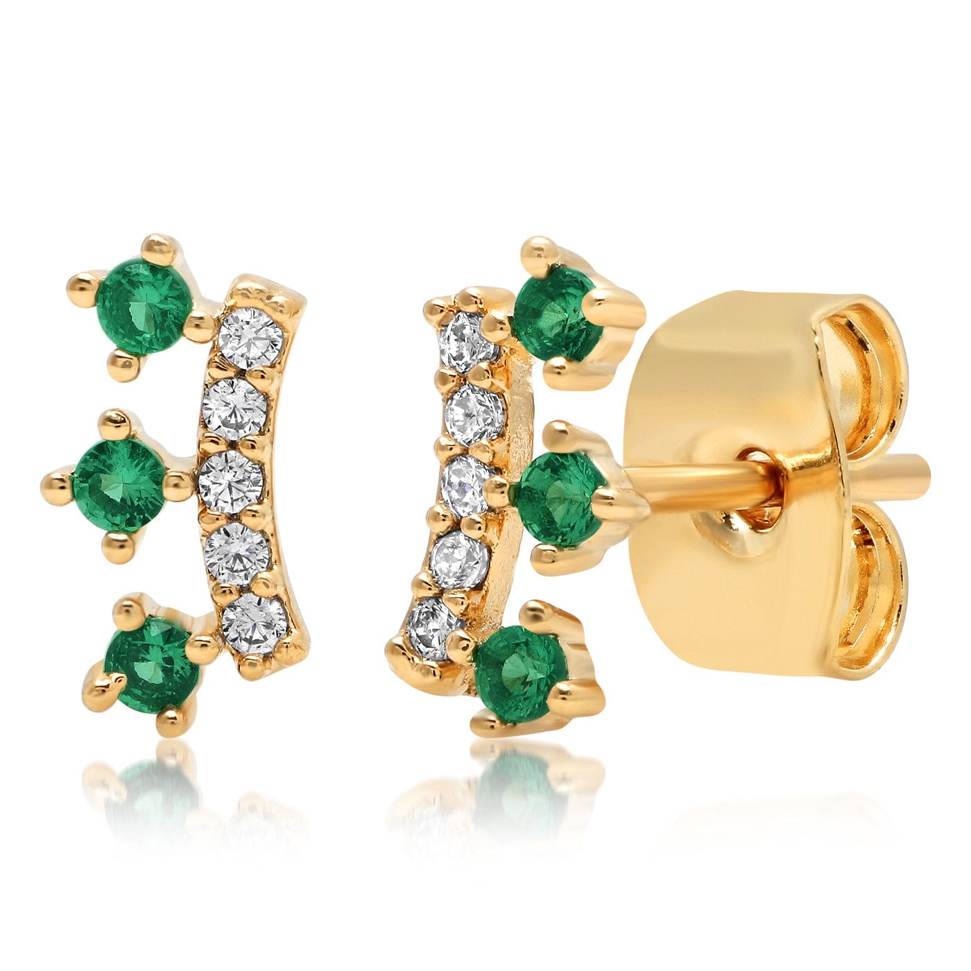 TAI JEWELRY Earrings Pave Emerald Climbers