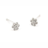 TAI JEWELRY Earrings SILVER Pave Flower Post Earrings