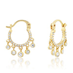 TAI JEWELRY Earrings Pave Hoop with CZ Charms
