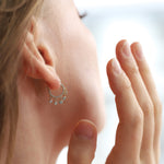 TAI JEWELRY Earrings Pave Hoop with CZ Charms