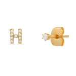 TAI JEWELRY Earrings Pavé Initial Mismatched Earrings