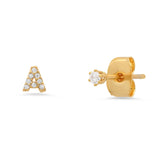 TAI JEWELRY Earrings Pavé Initial Mismatched Earrings