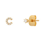 TAI JEWELRY | Pavé Initial Mismatched Earrings | Earrings |