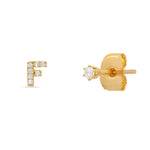 TAI JEWELRY Earrings F Pavé Initial Mismatched Earrings