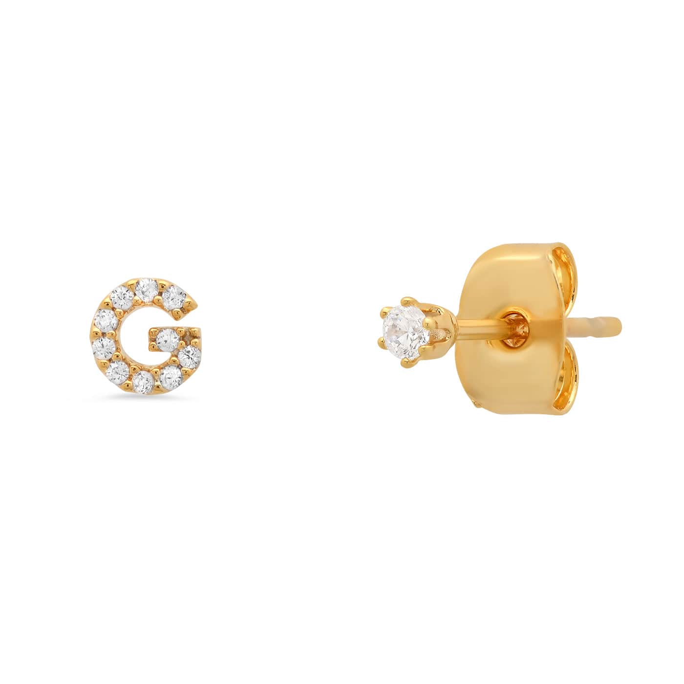 TAI JEWELRY Earrings G Pavé Initial Mismatched Earrings