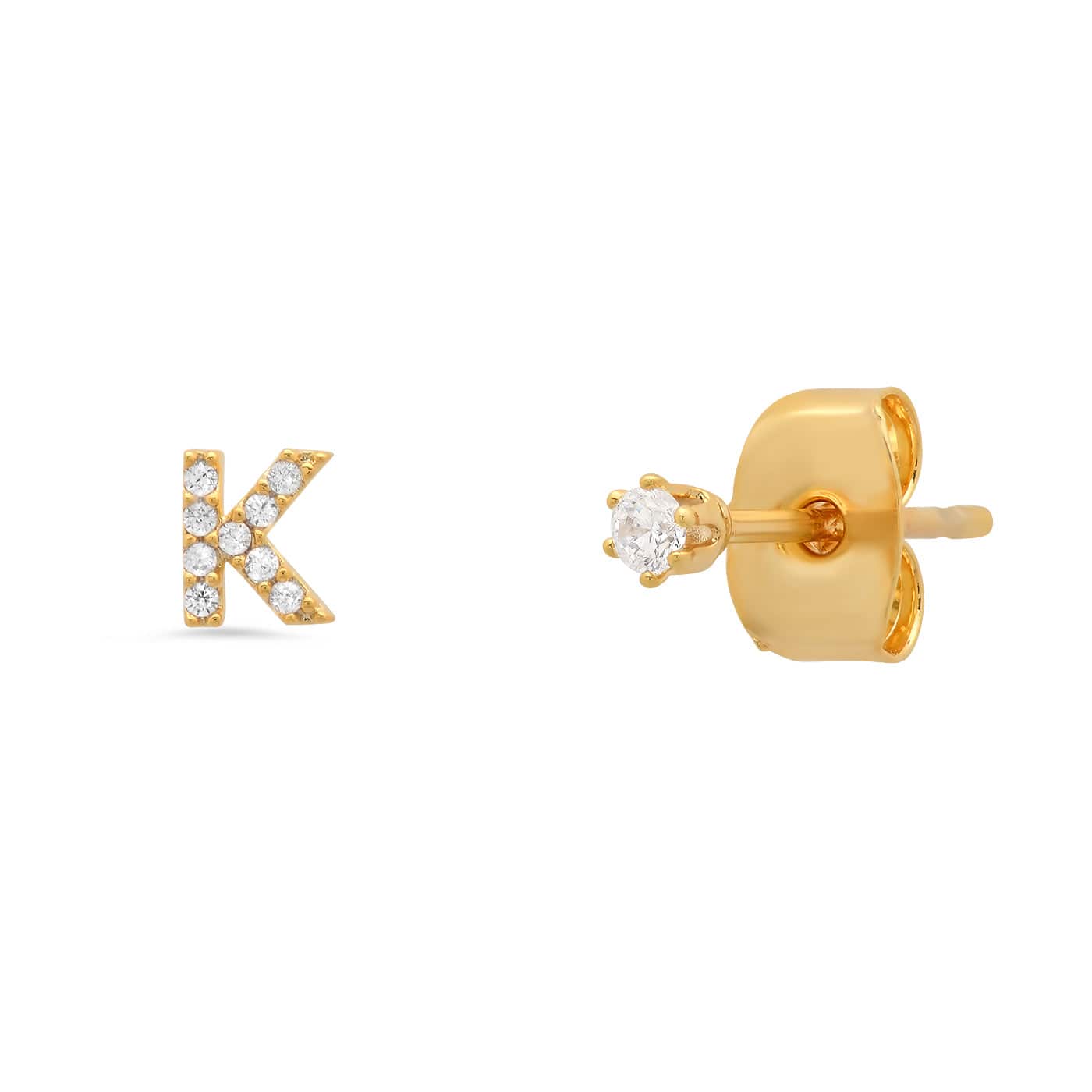 TAI JEWELRY Earrings K Pavé Initial Mismatched Earrings