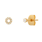 TAI JEWELRY | Pavé Initial Mismatched Earrings | Earrings |