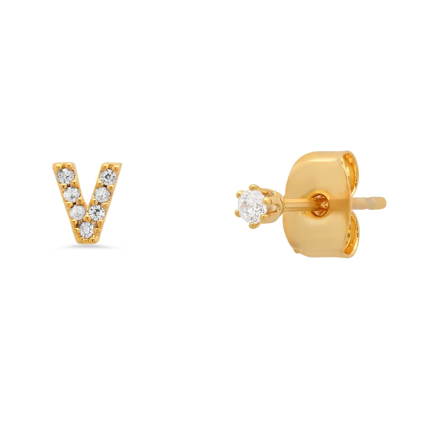 TAI JEWELRY | Pavé Initial Mismatched Earrings | Earrings |