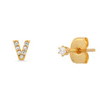 TAI JEWELRY | Pavé Initial Mismatched Earrings | Earrings |
