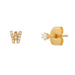 TAI JEWELRY Earrings W Pavé Initial Mismatched Earrings