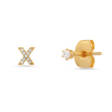 TAI JEWELRY Earrings X Pavé Initial Mismatched Earrings