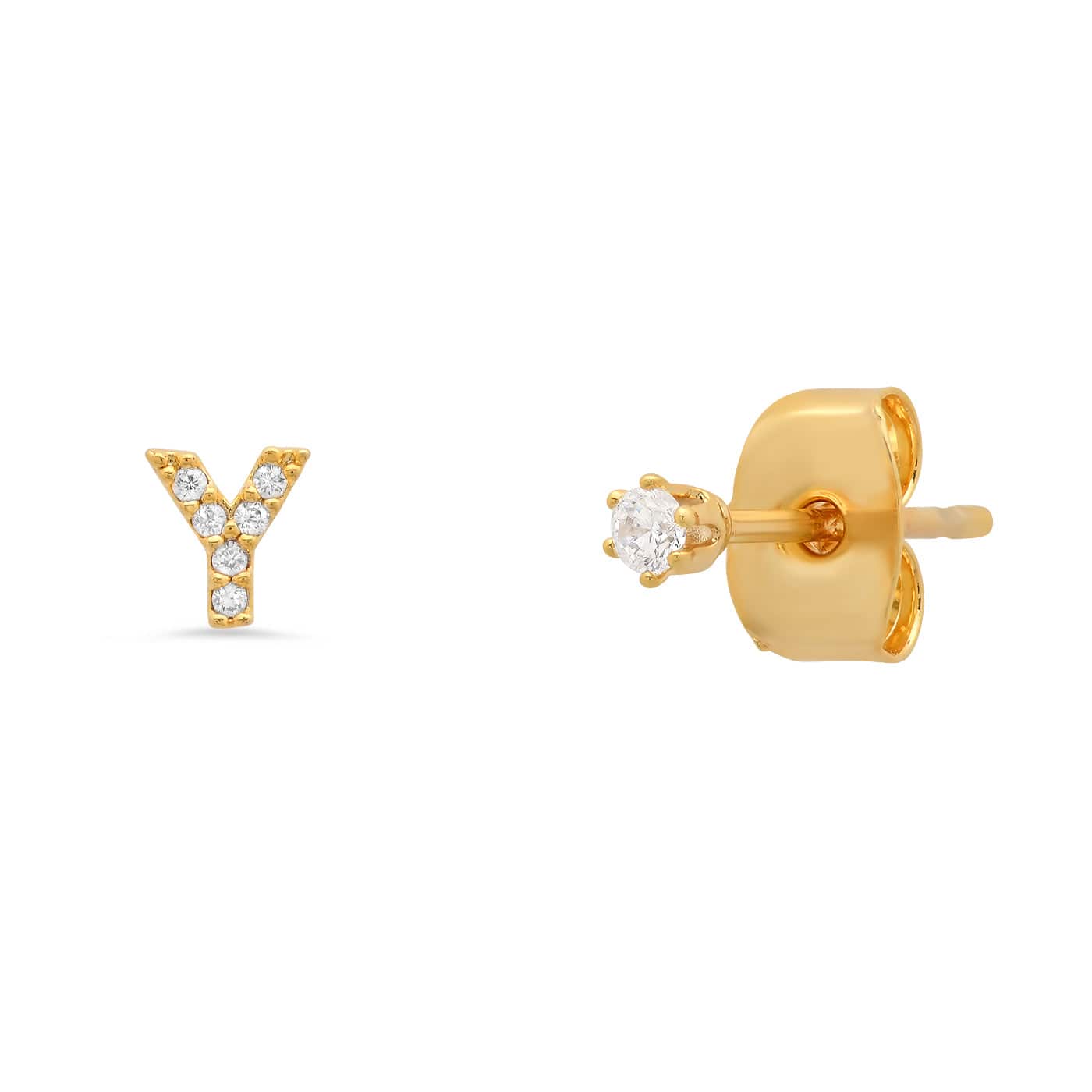 TAI JEWELRY | Pavé Initial Mismatched Earrings | Earrings |