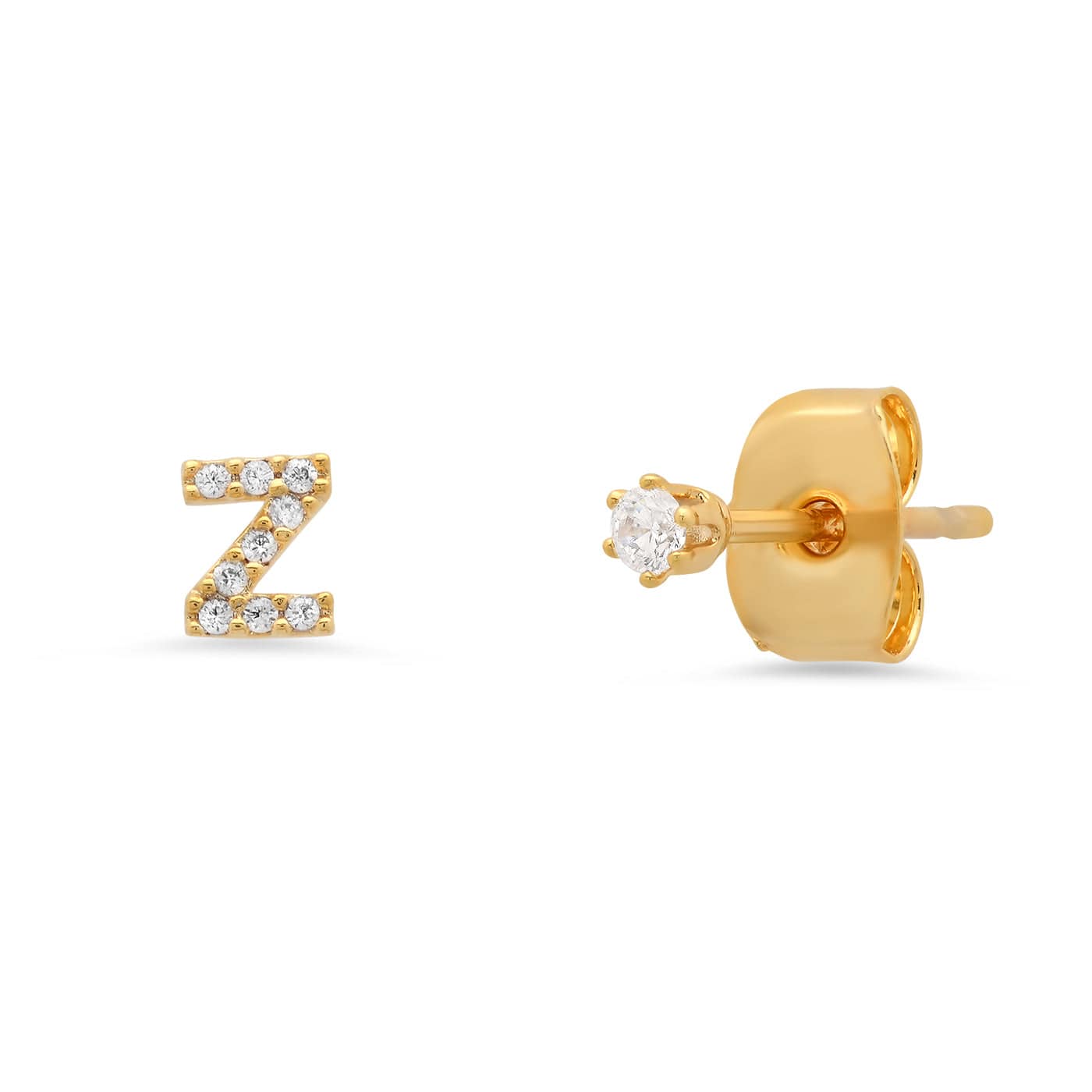 TAI JEWELRY Earrings Z Pavé Initial Mismatched Earrings