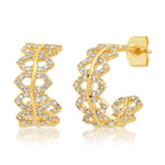 TAI JEWELRY Earrings Pave Triangle Cz Hoops