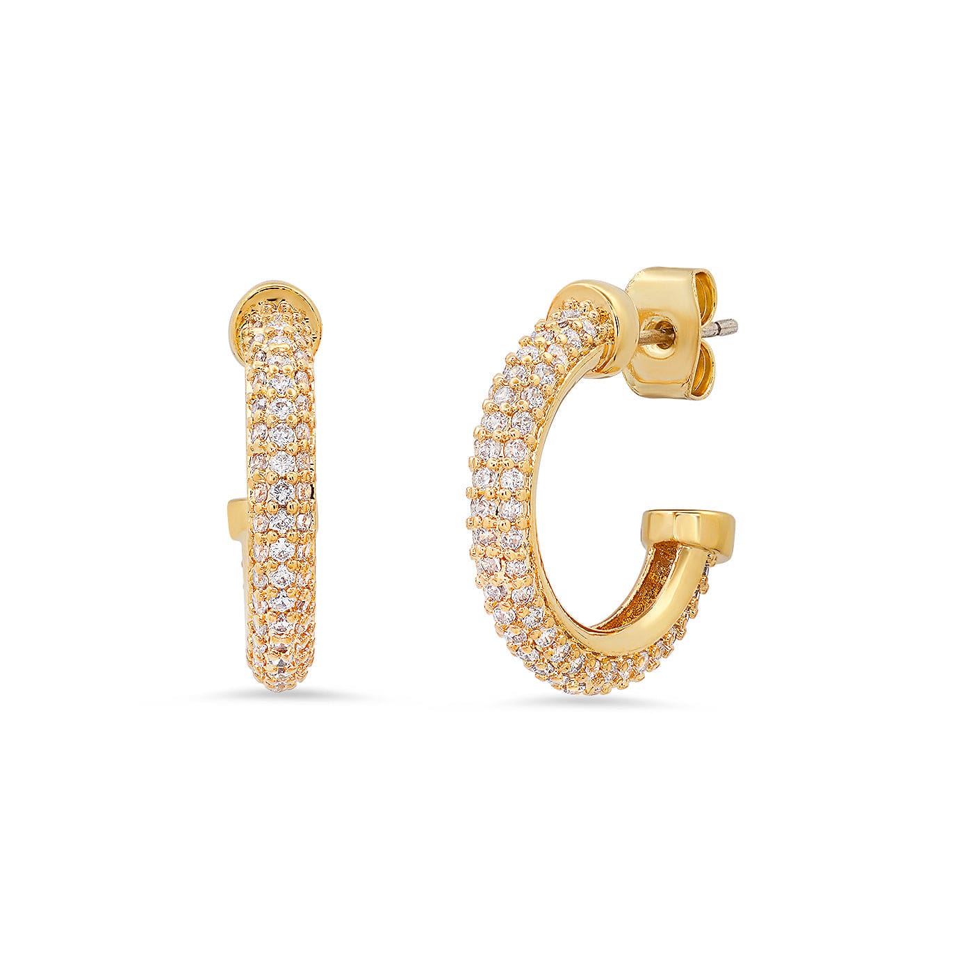 TAI JEWELRY Earrings Pave Tubular Huggie