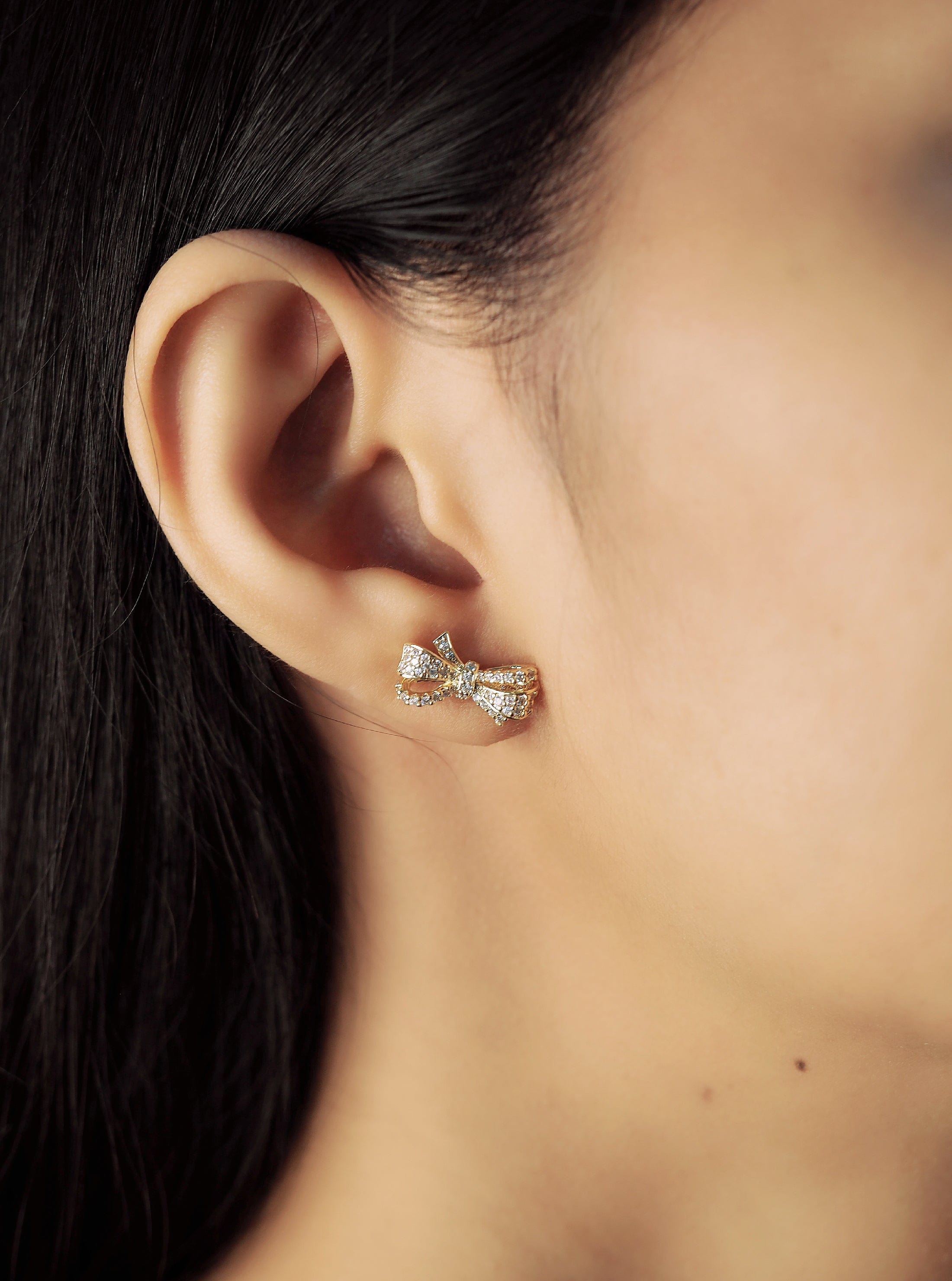 TAI JEWELRY | Paved Cz Bow Studs | Earrings |