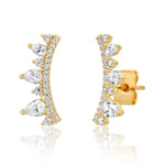 TAI JEWELRY Earrings Pear Shaped Cz Crawler