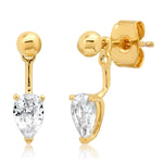 TAI JEWELRY | Pear Shaped Cz Jacket | Earrings |