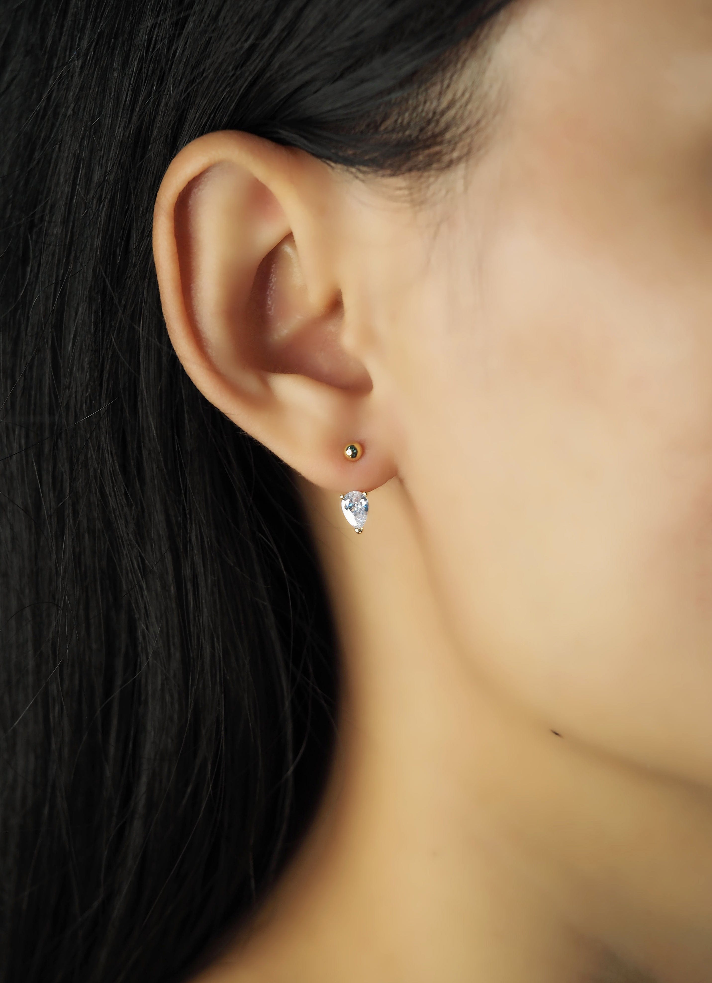 TAI JEWELRY | Pear Shaped Cz Jacket | Earrings |
