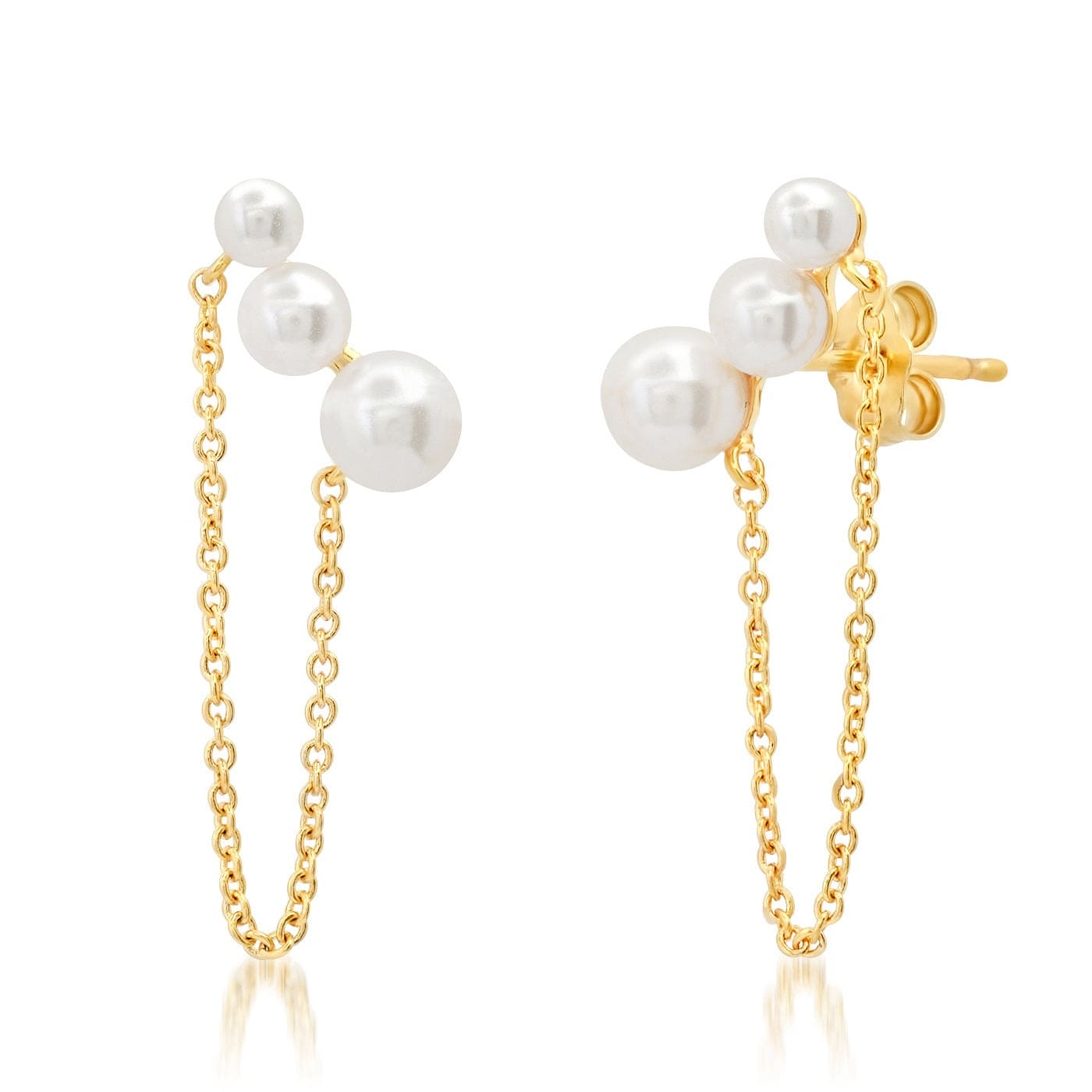 TAI JEWELRY | Pearl and Chain Studs | Earrings |