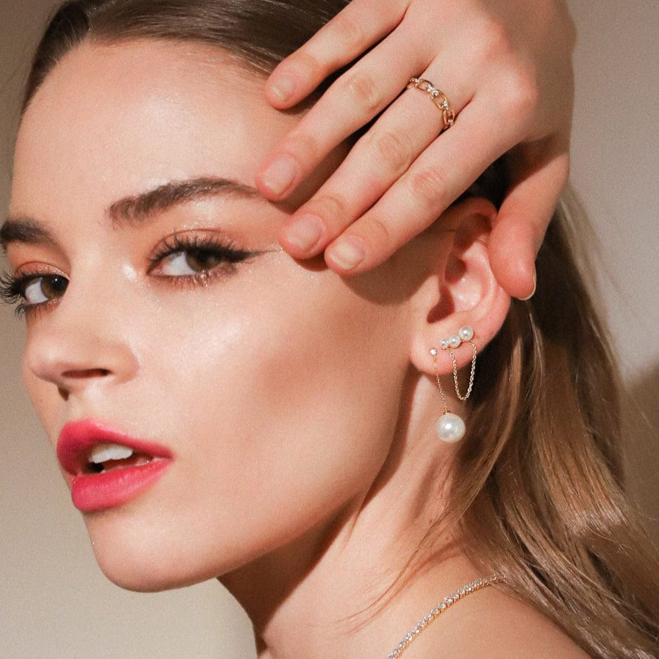 TAI JEWELRY | Pearl and Chain Studs | Earrings |