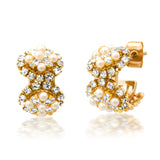 TAI JEWELRY Earrings Pearl and CZ Beaded Huggies