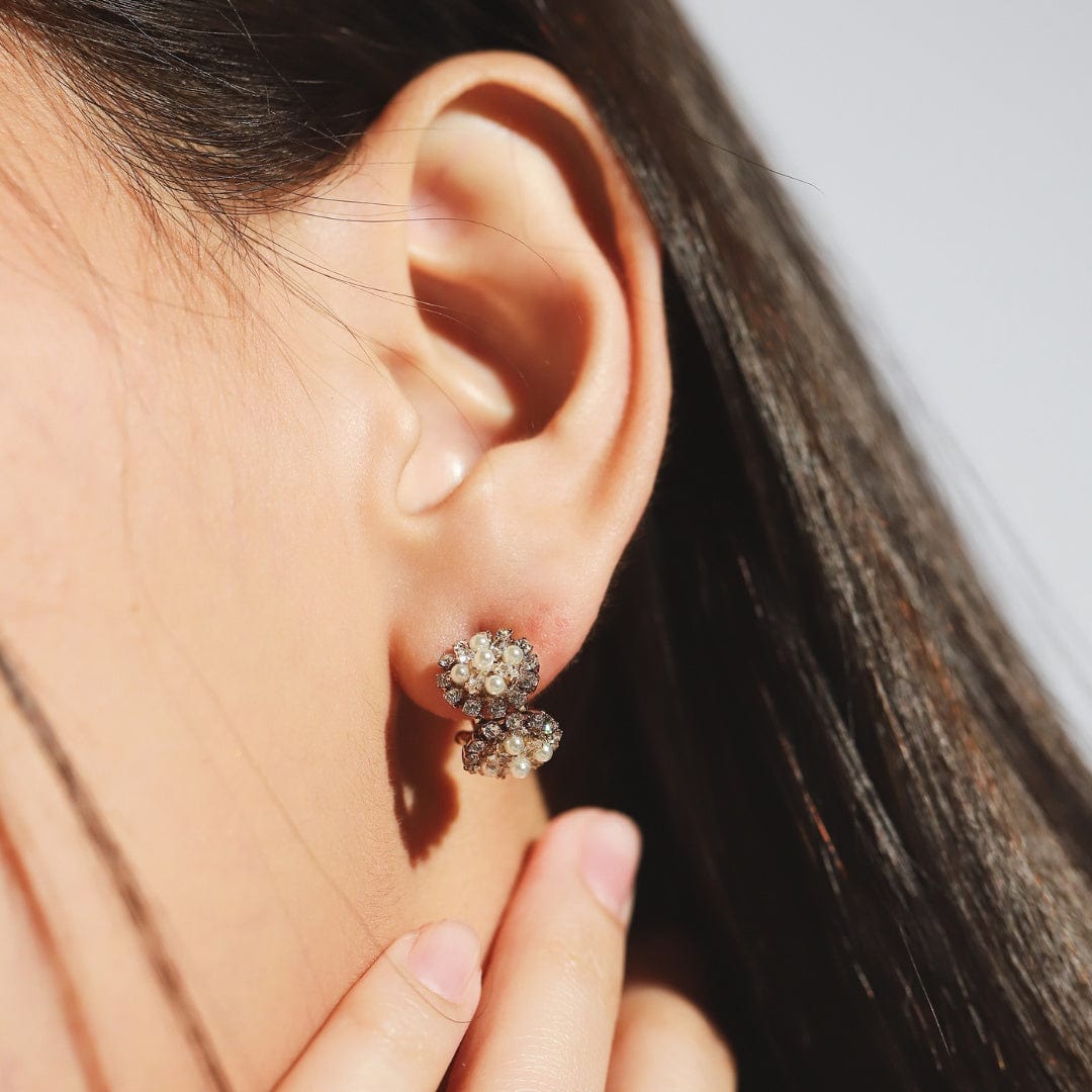 TAI JEWELRY | Pearl and CZ Beaded Huggies | Earrings |