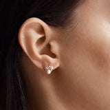 TAI JEWELRY Earrings Pearl And Cz Cluster Stud