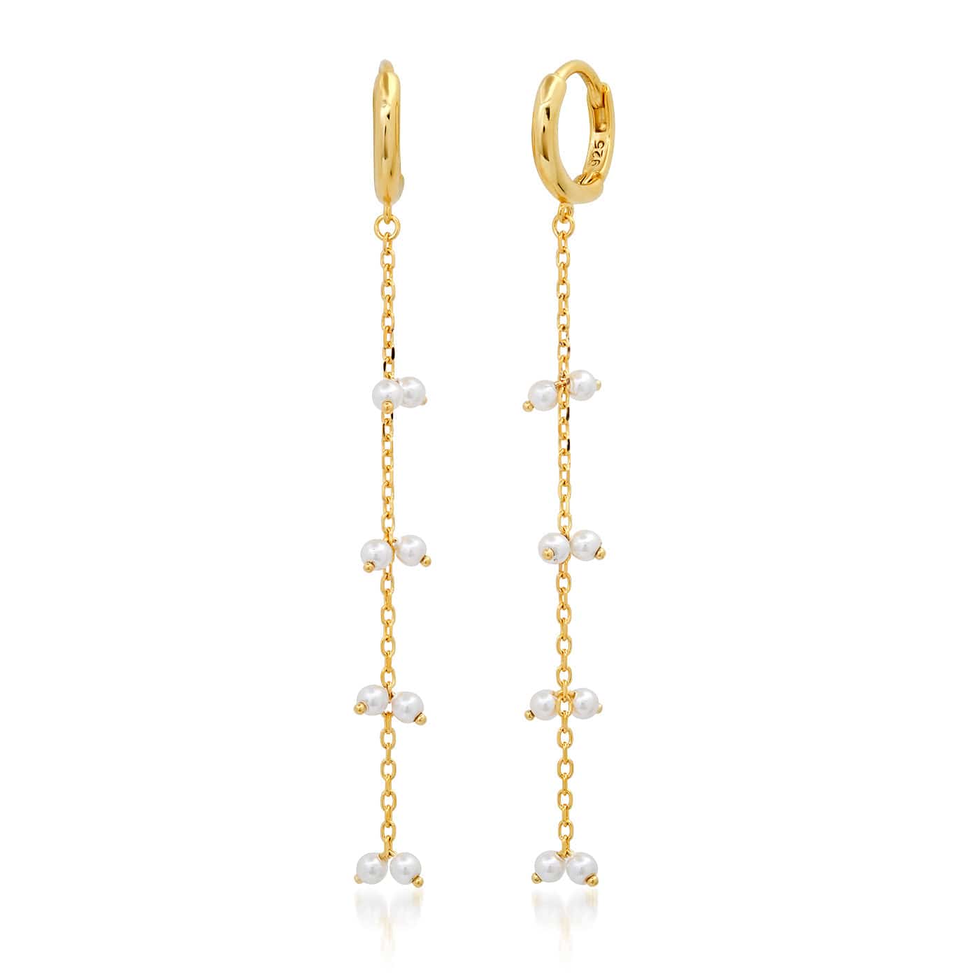 TAI JEWELRY | Pearl Waterfall Huggie Earrings | Earrings |