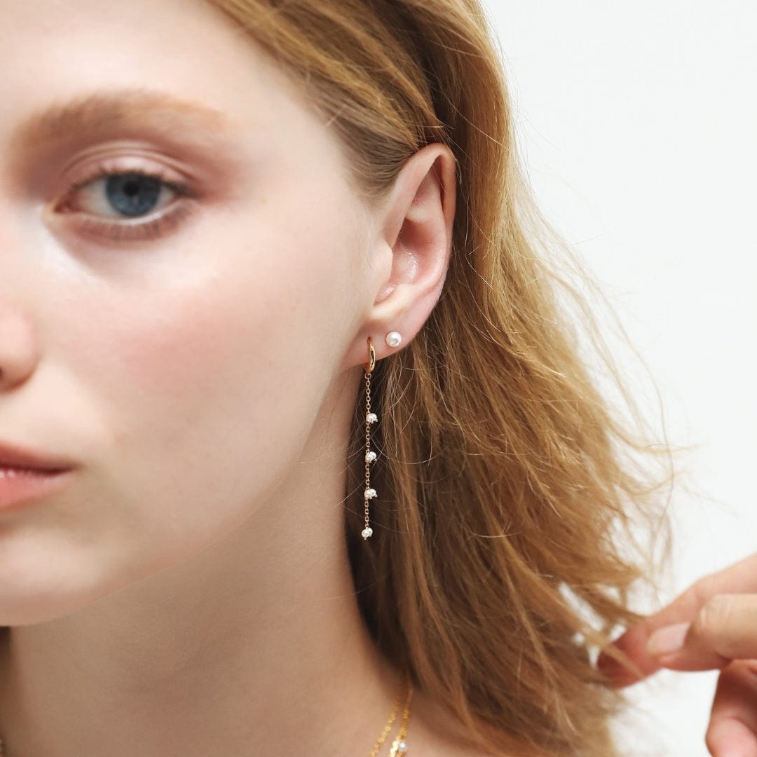 TAI JEWELRY | Pearl Waterfall Huggie Earrings | Earrings |