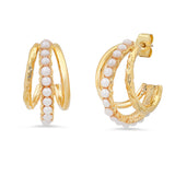 TAI JEWELRY | Pearl Trio Hoop Earrings | Earrings |