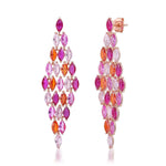 TAI JEWELRY | Pink Cascading Marquis Chandelier Earrings | Earrings |