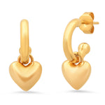 TAI JEWELRY | Puffed Heart Charm Huggies | Earrings |