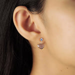 TAI JEWELRY Earrings Purple Glass Ear Jacket