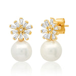 TAI JEWELRY Earrings Radiant Baguette With Pearl Drop Earring