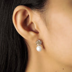 TAI JEWELRY Earrings Radiant Baguette With Pearl Drop Earring