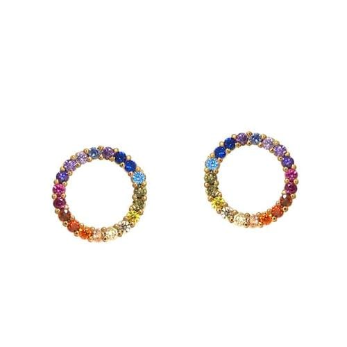 TAI JEWELRY | Rainbow Circle Studs | Earrings |