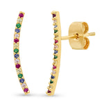 TAI JEWELRY Earrings Rainbow Stick Crawler