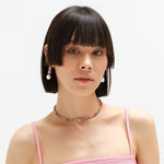 TAI JEWELRY Earrings Red Heart Stone and Pearl Drop Earrings