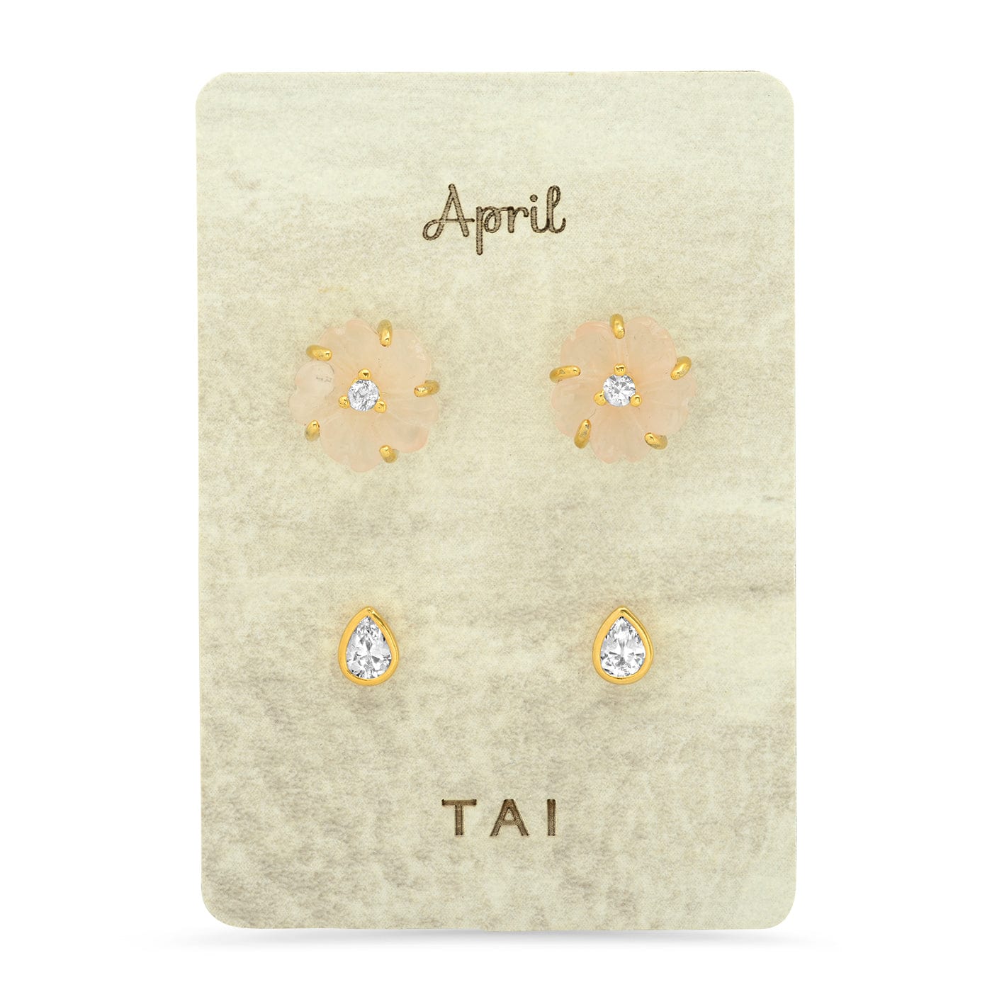 TAI JEWELRY | Rose Quartz Birthstone Earring Set | Earrings |