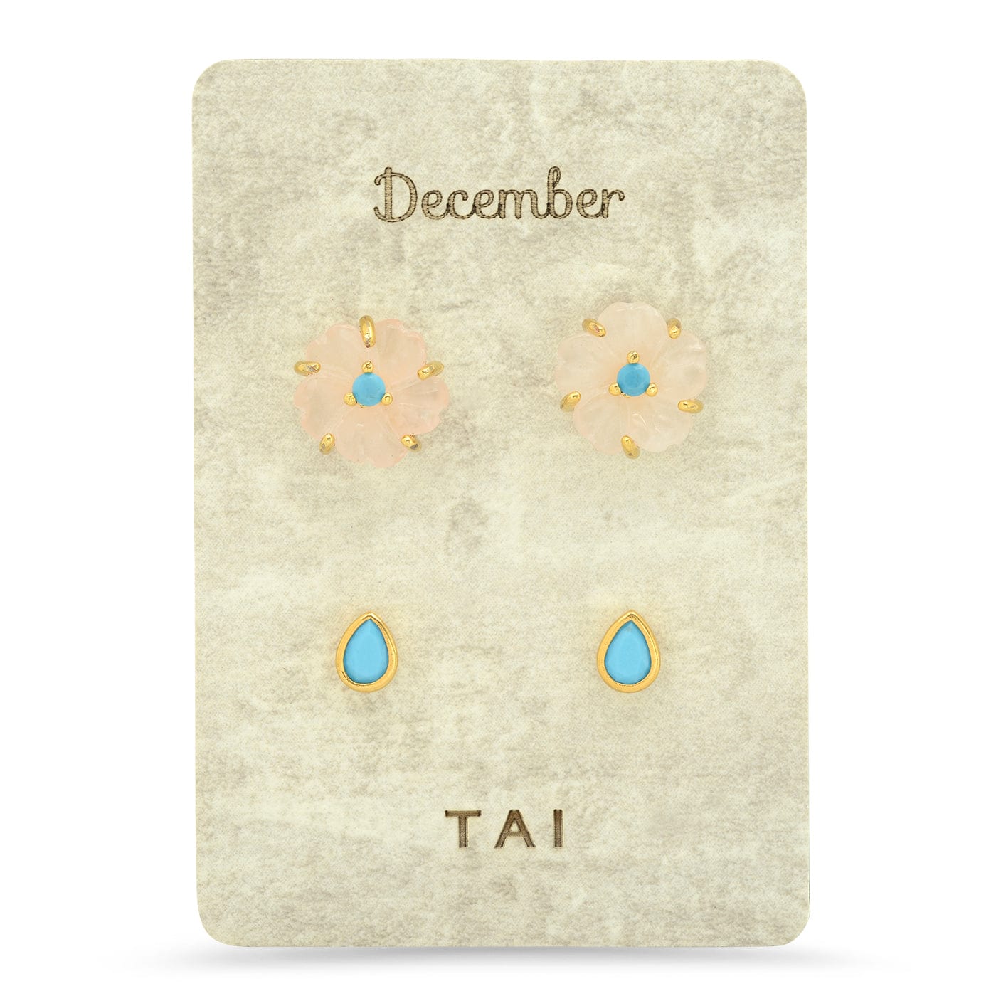 TAI JEWELRY | Rose Quartz Birthstone Earring Set | Earrings |