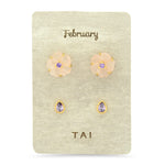 TAI JEWELRY | Rose Quartz Birthstone Earring Set | Earrings |