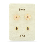 TAI JEWELRY | Rose Quartz Birthstone Earring Set | Earrings |