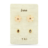 TAI JEWELRY | Rose Quartz Birthstone Earring Set | Earrings |