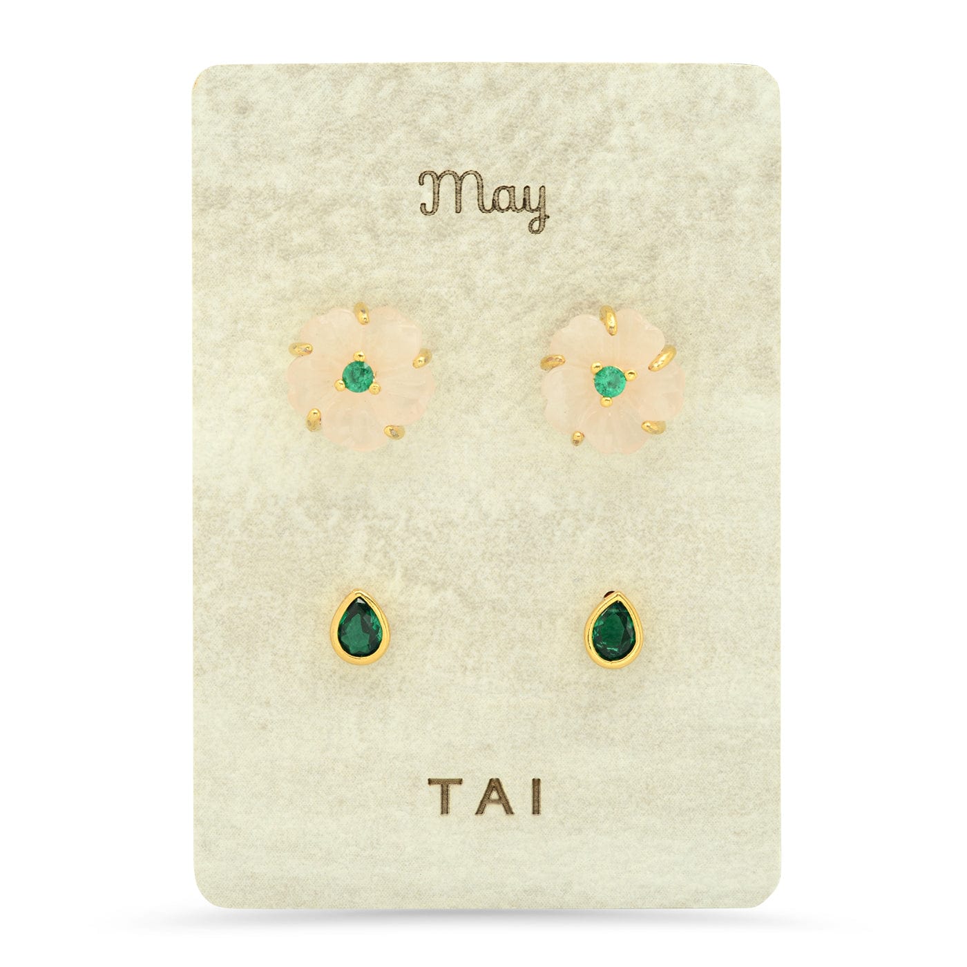 TAI JEWELRY | Rose Quartz Birthstone Earring Set | Earrings |