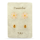 TAI JEWELRY | Rose Quartz Birthstone Earring Set | Earrings |